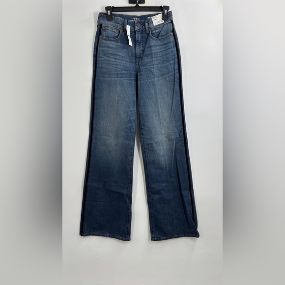 J.Crew Tall Denim trouser jean with velvet stripe 26-Tall - Picture 5 of 7